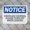 Signmission Fireplace Control Please Turn Off When Leaving OSHA Notice Sign, Plastic, 10in W x 7in L, 2PK OS-2PACK-NS-P-710-L-12715 - alternate 2